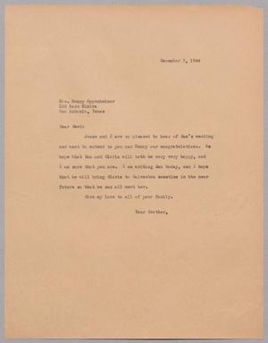 [Letter from D. W. Kempner to Mrs. Henry Oppenheimer, December 7, 1944]