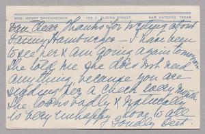 [Post Card from Hattie Oppenheimer to Daniel W. Kempner, June 23, 1944]