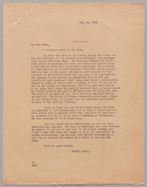 [Letter from I. H. Kempner to Sara Elizabeth Weston, July 28, 1944]