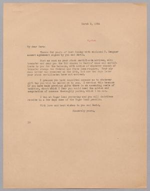 [Letter from I. H. Kempner to Sara Elizabeth Weston, March 2, 1944]