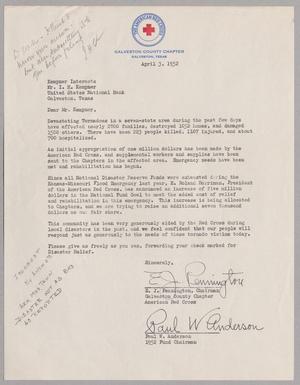 Primary view of object titled '[Letter from E. J. Pennington and Paul W. Anderson to I. H. Kempner, April 3, 1952]'.
