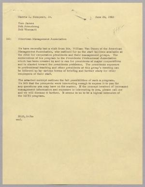 [Letter from Harris Leon Kempner, Jr. to Tom James, Bob Armstrong and Bob Vineyard, June 24, 1965]