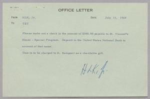 [Letter from Harris Leon Kempner, Jr. to T. E. Taylor, July 11, 1968]