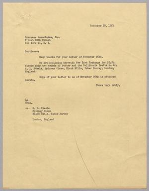 [Letter from A. H. Blackshear, Jr. to Overseas Associates, Inc., November 28, 1952]