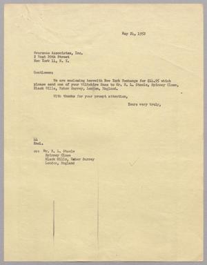 [Letter from A. H. Blackshear, Jr. to Overseas Associates, Inc., May 24, 1952]