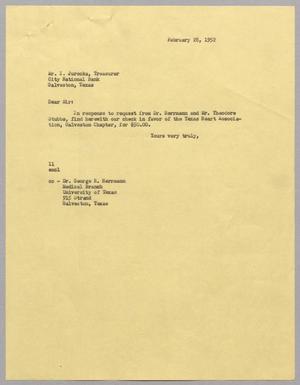 [Letter from I. H. Kempner to I. Jurecka, February 28, 1952]