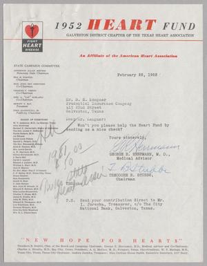 [Letter from George R. Herrmann and Theodore B. Stubbs to S. E. Kempner, February 22, 1952]