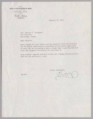 [Letter from Roy Beach to Harris L. Kempner, January 10, 1955]