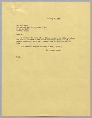 [Letter from Harris Leon Kempner to Roy Beach, January 8, 1955]