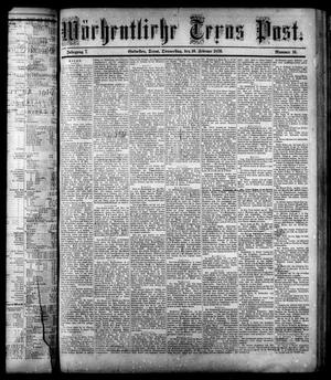 Wöchentliche Texas Post. (Galveston, Tex.), Vol. 7, No. 16, Ed. 1 Thursday, February 10, 1876