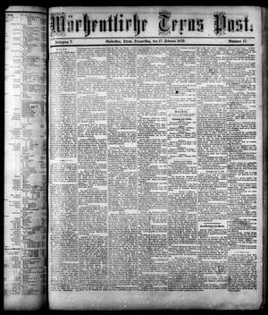 Wöchentliche Texas Post. (Galveston, Tex.), Vol. 7, No. 17, Ed. 1 Thursday, February 17, 1876