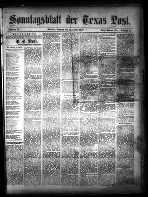Sonntagsblatt Der Texas Post. (Galveston, Tex.), Vol. 11, No. 35, Ed. 1 Sunday, October 12, 1879