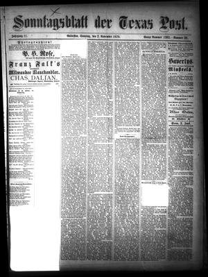 Sonntagsblatt Der Texas Post. (Galveston, Tex.), Vol. 11, No. 38, Ed. 1 Sunday, November 2, 1879