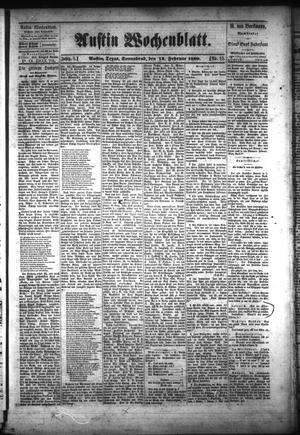 Austin Wochenblatt. (Austin, Tex.), Vol. 1, No. 15, Ed. 1 Saturday, February 14, 1880