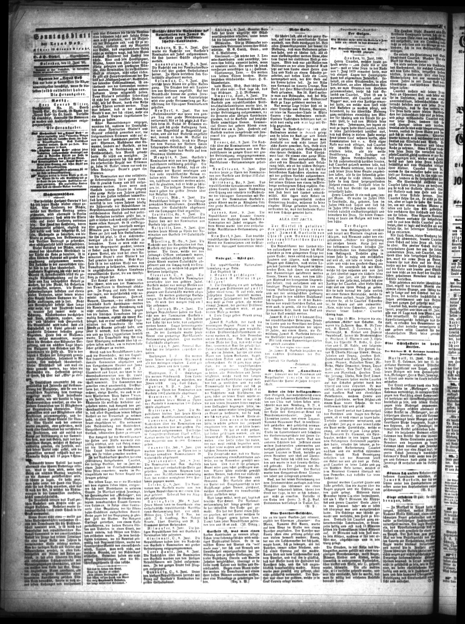Sonntagsblatt Der Texas Post. (Galveston, Tex.), Vol. 11, No. 18, Ed. 1 Sunday, June 13, 1880
                                                
                                                    [Sequence #]: 4 of 8
                                                
