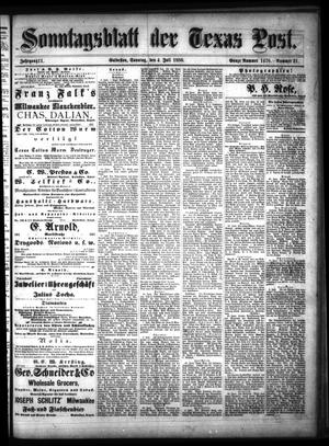 Sonntagsblatt Der Texas Post. (Galveston, Tex.), Vol. 11, No. 21, Ed. 1 Sunday, July 4, 1880