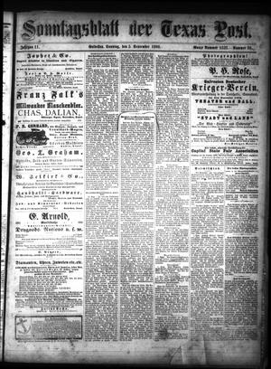 Primary view of object titled 'Sonntagsblatt Der Texas Post. (Galveston, Tex.), Vol. 11, No. 30, Ed. 1 Sunday, September 5, 1880'.