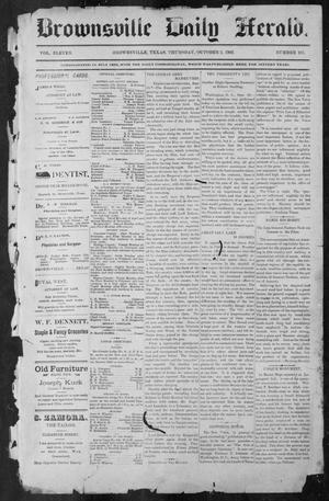 Primary view of object titled 'Brownsville Daily Herald (Brownsville, Tex.), Vol. ELEVEN, No. 185, Ed. 1, Thursday, October 2, 1902'.
