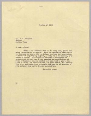 [Letter from I. H. Kempner to E. O. Thompson, October 15, 1952]