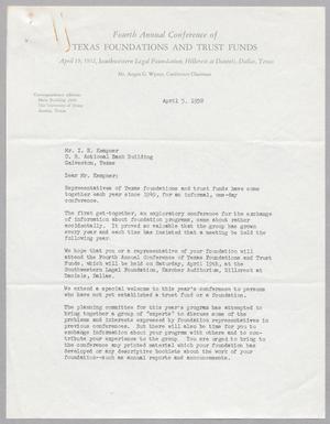 [Letter from Angus G. Wynne to I. H. Kempner, April 5, 1952]