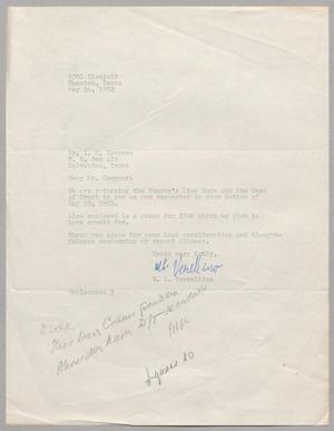 [Letter from W. C. Vercellino to I. H. Kempner, May 26, 1952]