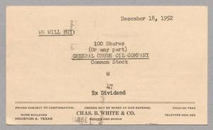 [Card from Chas. B. White & Co. to Isaac Herbert Kempner, December 18, 1952]