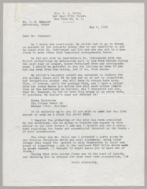 [Letter from Greta Wales to I. H. Kempner, May 6, 1952]