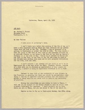 [Letter from I. H. Kempner to Walter F. Woodul, April 25, 1952]