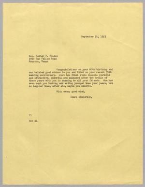 [Letter from I. H. Kempner to Walter F. Woodul, September 24, 1952]