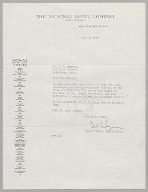 [Letter from A. T. Whayne to I. H. Kempner, July 8, 1952]