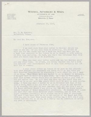 Primary view of object titled '[Letter from Walter F. Woodul to I. H. Kempner, February 27, 1952]'.