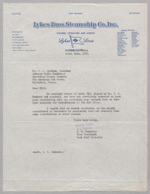 [Letter from J. G. Tompkins to W. J. Aicklen, April 22, 1953]