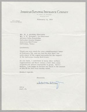 [Letter from W. L. Vogler to W. J. Aicklen and I. H. Kempner, February 13, 1953]