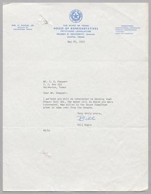 [Letter from Bill Kugle to I. H. Kempner, May 26, 1953]