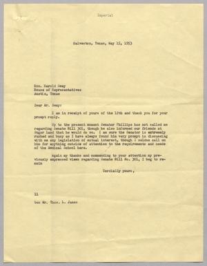 [Letter from I. H. Kempner to Harold Seay, May 15, 1953]