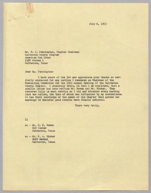 [Letter from I. H. Kempner to E. J. Pennington, July 6, 1953]