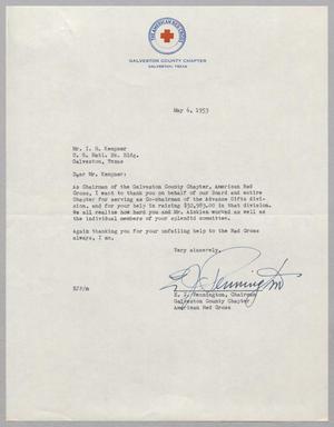 Primary view of object titled '[Letter from E. J. Pennington to I. H. Kempner, May 6, 1953]'.