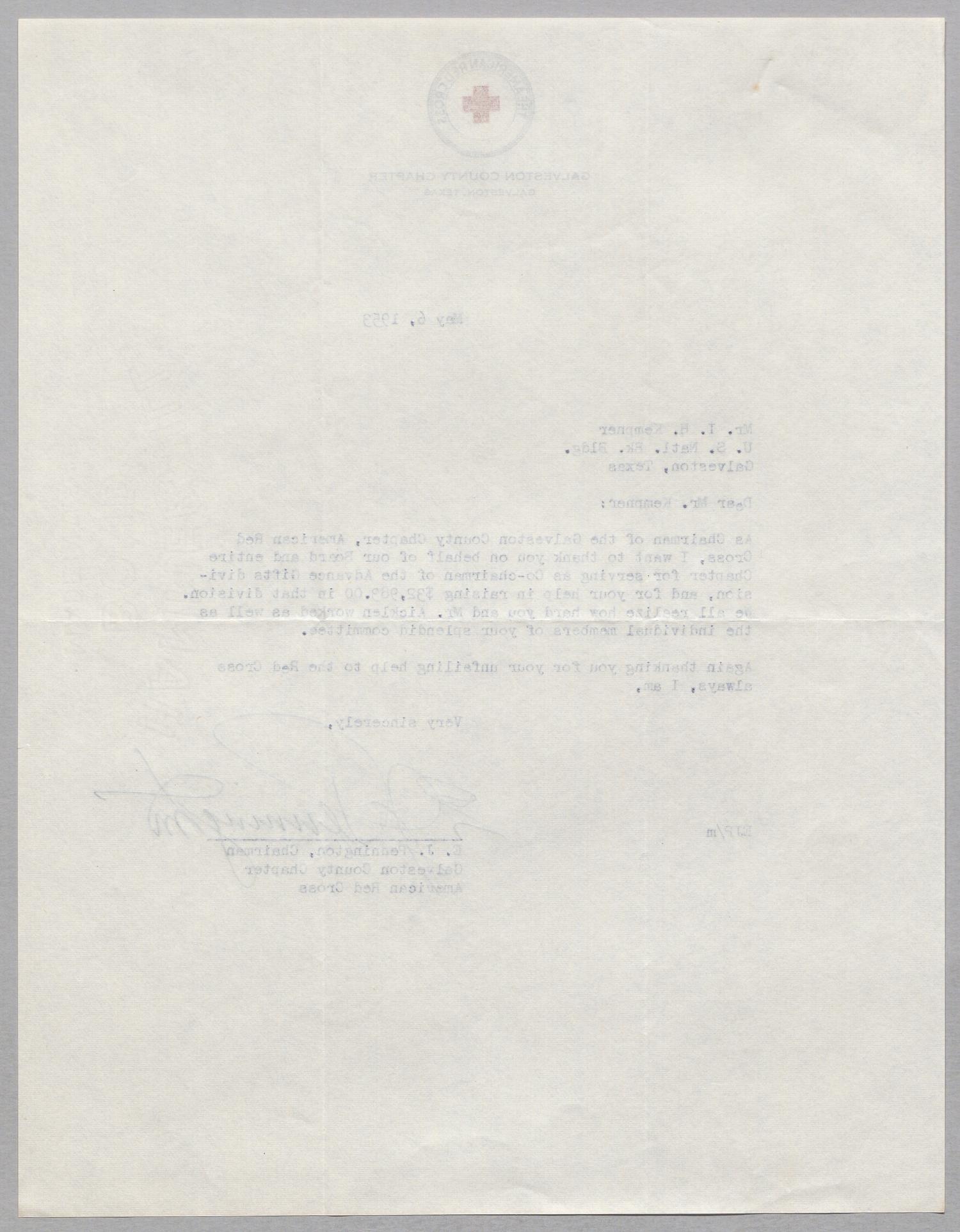[Letter from E. J. Pennington to I. H. Kempner, May 6, 1953]
                                                
                                                    [Sequence #]: 2 of 2
                                                