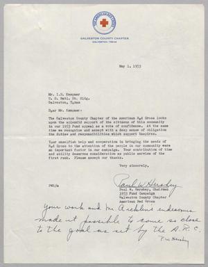 [Letter from Paul W. Hershey to I. H. Kempner, May 1, 1953]