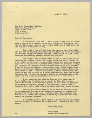 [Letter from I. H. Kempner to E. J. Pennington, April 25, 1953]