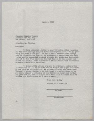 [Letter from Galveston County Red Cross to Strachan Shipping Company, April 6, 1953]