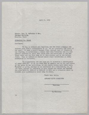 [Letter from Galveston County Red Cross to Geo. H. McFadden & Bro., April 6, 1953]