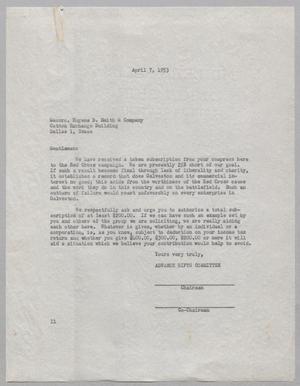 [Letter from Galveston County Red Cross to Eugene B. Smith & Company, April 7, 1953]