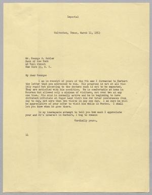 [Letter from I. H. Kempner to George S. Butler, March 11, 1953]