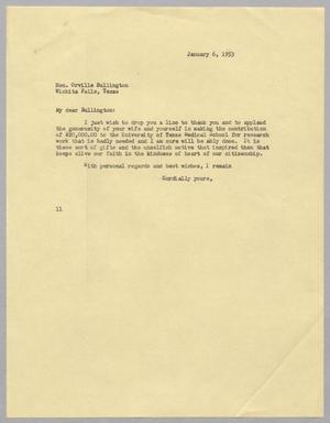 [Letter from I. H. Kempner to Orville Bullington, January 6, 1953]