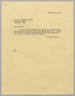 [Letter from A. H. Blackshear, Jr. to F. L. Biaggne, September 19, 1950]