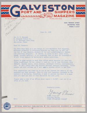 [Letter from Garry Pliner to I. H. Kempner, June 16, 1952]
