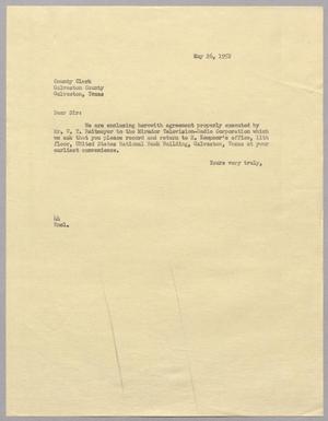 [Letter from A. H. Blackshear, Jr. to County Clerk, May 26, 1952]