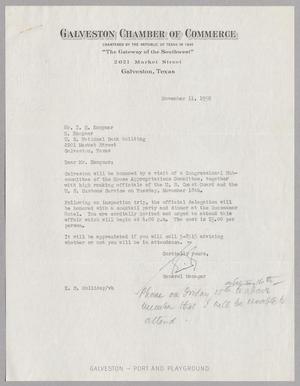 [Letter from E. S. Holliday to I. H. Kempner, November 11, 1952]
