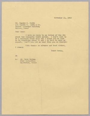 [Letter from Harris Leon Kempner to Mr. Eugene B. Smith, November 11, 1952]
